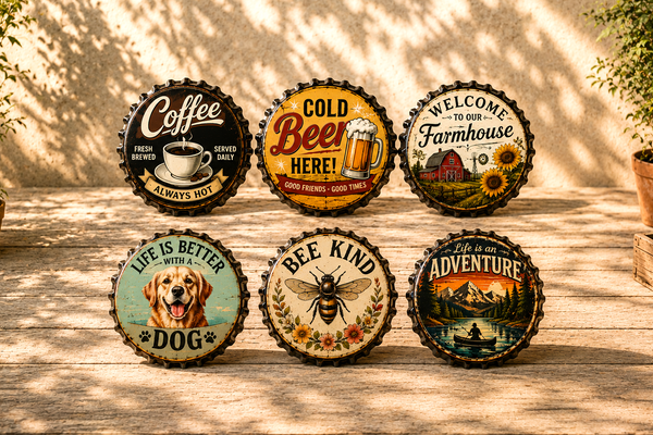 Bottle Cap Tin Sign