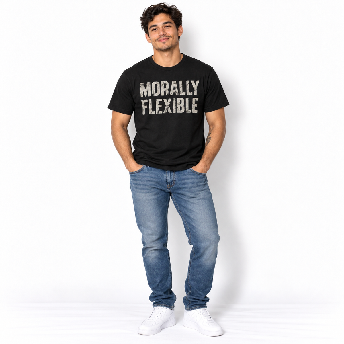 Morally Flexible Funny Sarcastic Quote Vintage Graphic Men's T-Shirt