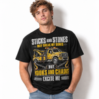 Hooks and Chains Excite Me Tow Truck Driver Funny Graphic Men's T-Shirt