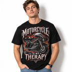 Motorcycle Is My Therapy Biker Life Touring Bike Graphic Men's T-Shirt