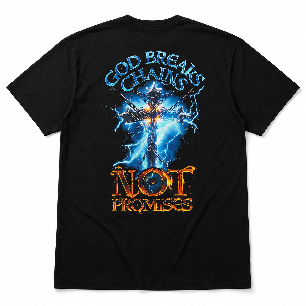 God Breaks Chains Not Promises Christian Cross Faith Men's T-Shirt