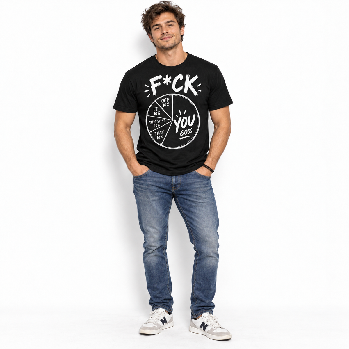 Fck You Pie Chart Funny Sarcastic Adult Humor Graphic Men's T-Shirt