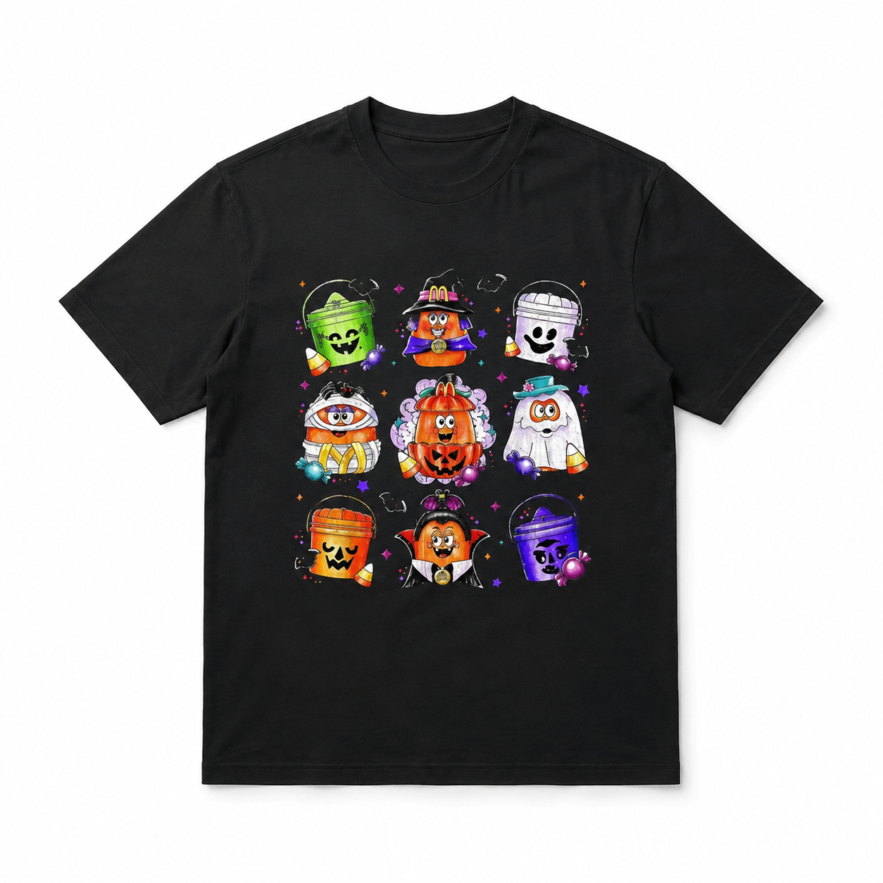 Cute Halloween Candy Characters Pumpkin Ghost Spooky Graphic Men's T-Shirt