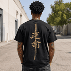 HOT Mens Short Sleeve Quick Dry T Shirt Skin Friendly Comfy Japanese Kanji Sword