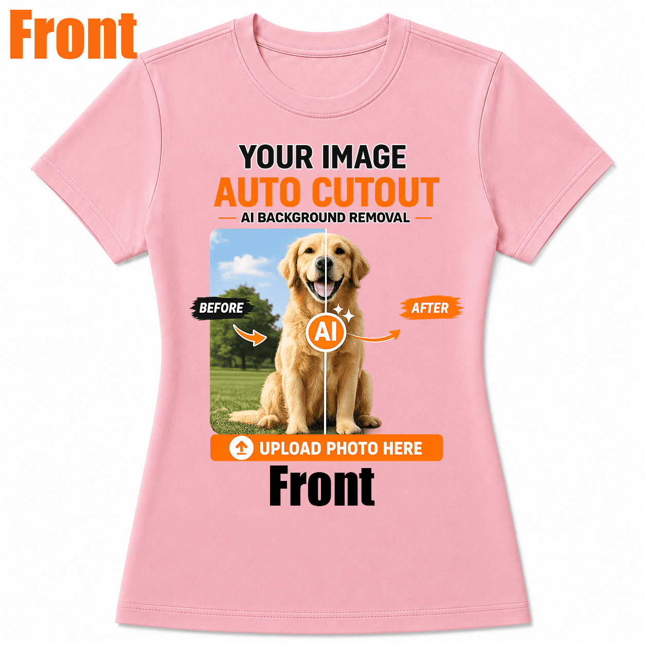 AI Background Remove Custom Women T-Shirt – Design Your Own Personalized Shirt