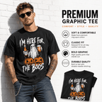 I'm Here for the Boos Ghost Beer Pumpkin Funny Halloween Graphic Men's T-Shirt