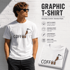 Funny Coffee Battery Graphic T-Shirt Caffeine Lover Novelty Tee for Men