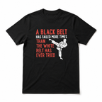 Black Belt Martial Arts Motivation Graphic T-Shirt Karate Tee for Men