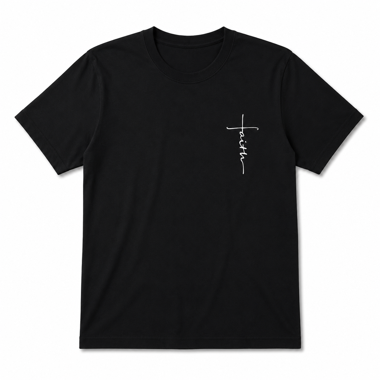 Faith Cross Graphic T-Shirt Men's Christian Crew Neck Casual Tee Top