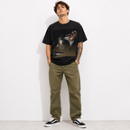 Men's Funny Alligator Fight Graphic T-Shirt Wild Action Meme Tee