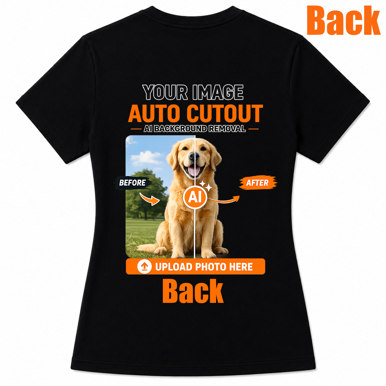 AI Background Remove Custom Women T-Shirt – Design Your Own Personalized Shirt