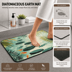 Koi Pond Laundry Room Mat Quick Dry Super Absorbent Non Slip Japanese Garden
