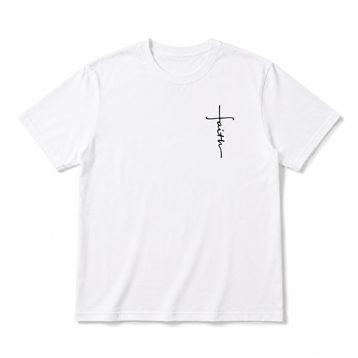 Faith Cross Graphic T-Shirt Men's Christian Crew Neck Casual Tee Top