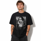Mona Lisa Bubble Gum Graphic T-Shirt Funny Art Parody Casual Oversized Tee