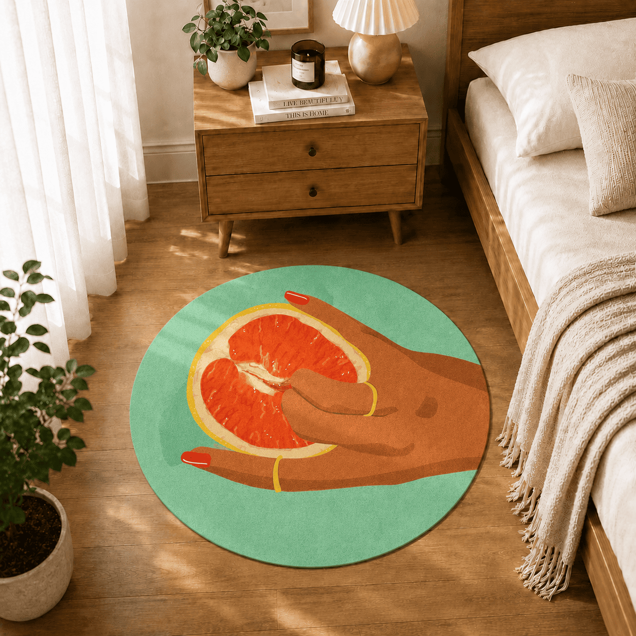 Funny Fruit Bath Mat Quick Dry Super Absorbent Non Slip Body Positive Decor