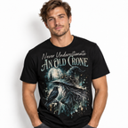 Never Underestimate an Old Crone Witch Raven Men's Graphic T-Shirt