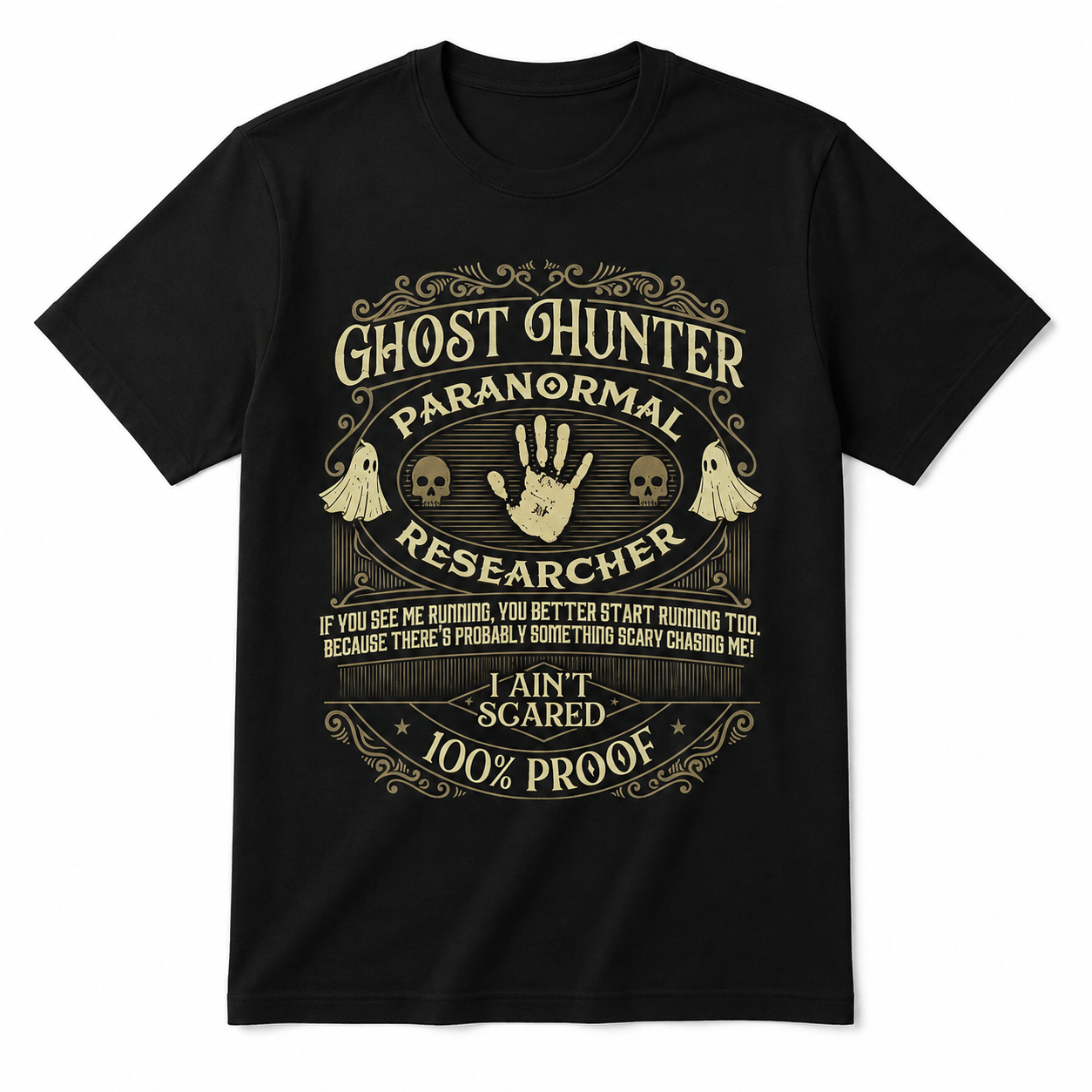 Ghost Hunter Paranormal Researcher Funny Spooky Halloween Men's T-Shirt