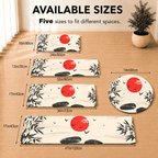 Japanese Full Moon Bamboo Bath Mat Quick Dry Super Absorbent Non Slip