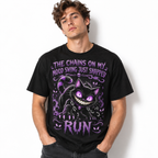 Chains on My Mood Swing Snapped Funny Gothic Black Cat Men's T-Shirt