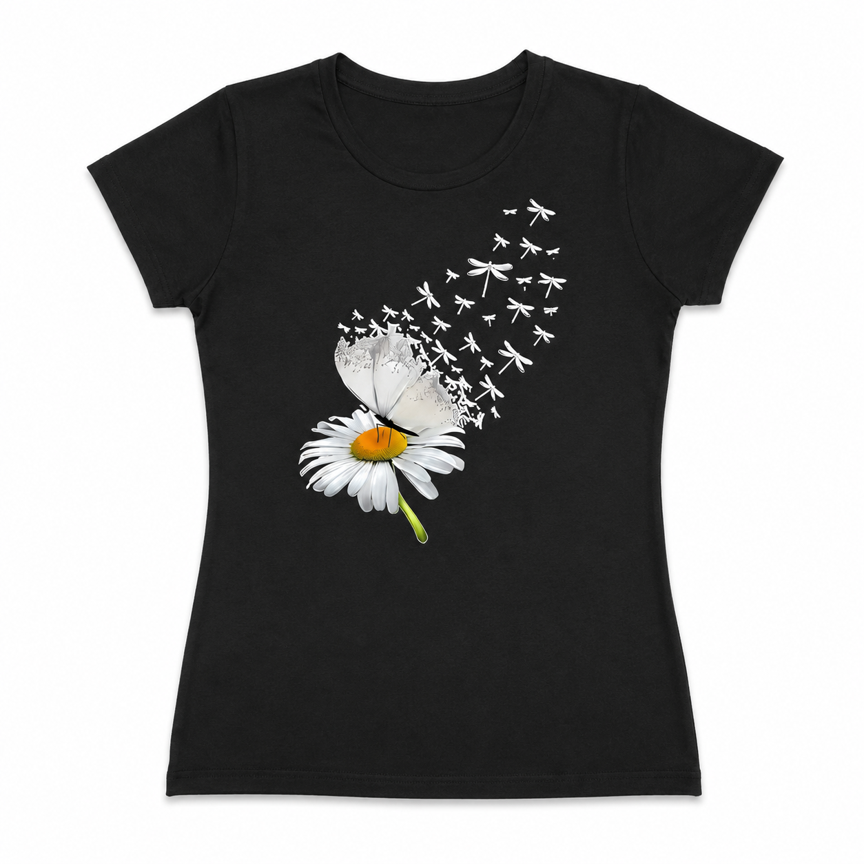 Women Daisy Floral Graphic T-Shirt Summer Flower Casual Crew Neck Tee Top
