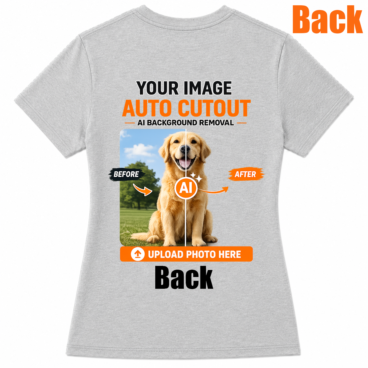 AI Background Remove Custom Women T-Shirt – Design Your Own Personalized Shirt