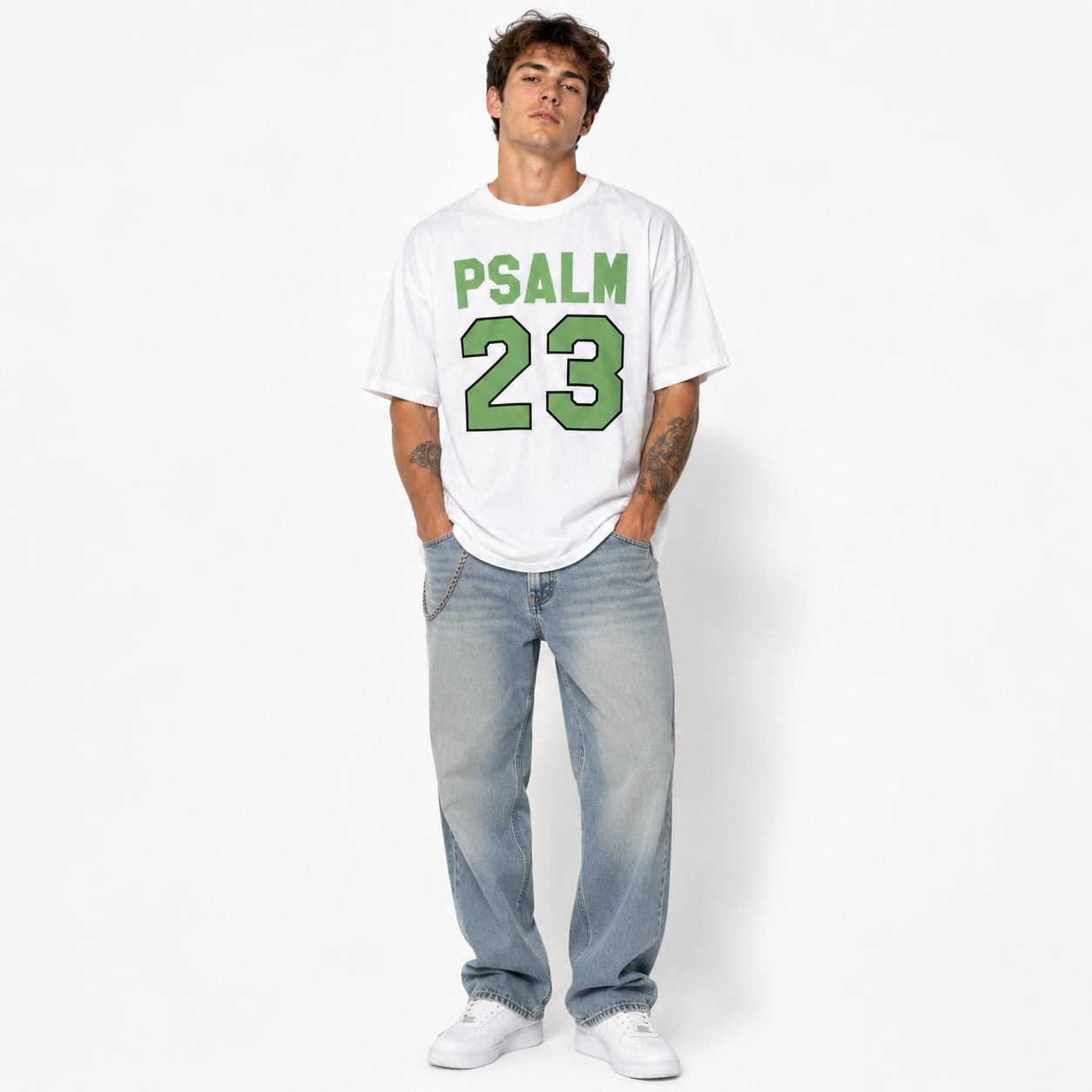 Psalm 23 Christian T-Shirt Men's Vintage Faith Graphic Tee