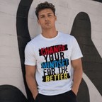 Men's Pure - Cotton White T - shirt: Mindset Revolution: Bold Cotton Tee