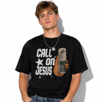 Call on Jesus Vintage Christian Faith Graphic T-Shirt Men's Religious Tee