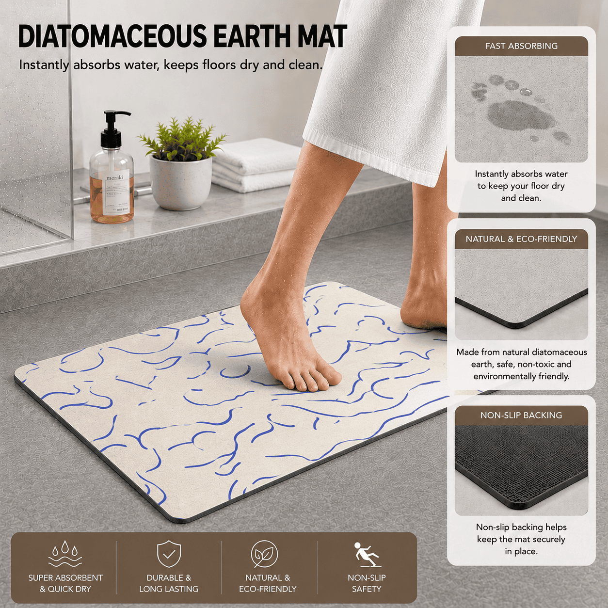 Blue and White Women Body Modern  Bathroom Rug, Cool Living Room Carpet, Custom Design Bathmat, Nonslip Bedroom Rug, Erotic Home Decor