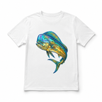 Colorful Mahi Mahi Fish T Shirt Retro Ocean Abstract Graphic Casual Tee Gift