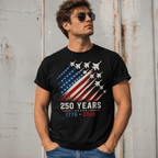 USA 250th Anniversary Patriotic Jet Fighter T-Shirt 1776-2026 Freedom Tee