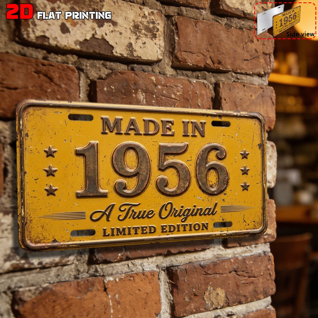 1956 Retro Metal License Plate Sign Rustic Farmhouse Patio Wall Decor 6x12