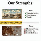 NYC Statue of Liberty Metal License Plate Sign Brooklyn Bridge Wall Decor