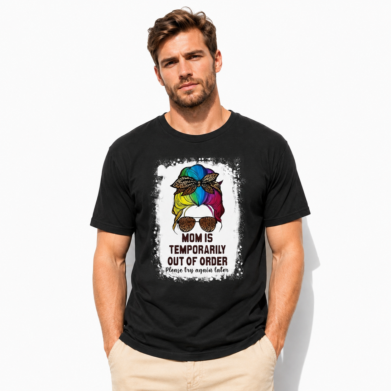 Mom Is Temporarily Out of Order Graphic Tee - Funny Sarcastic Parent T-Shirt
