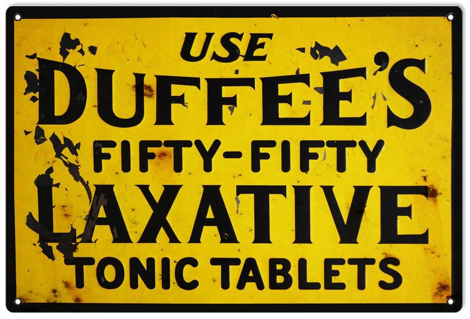 Vintage Laxative Tonic Metal Tin Sign Retro Pharmacy Advertising Wall Decor