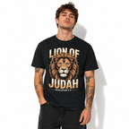 Lion of Judah T Shirt Christian Strength Faith Graphic Casual Crew Neck Tee