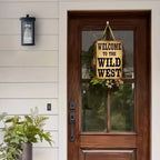 Welcome To The Wild West Metal Sign - Retro Cowboy Rodeo Saloon Tin Wall Decor