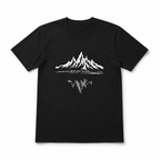 Minimalist Mountain Reflection Graphic T-Shirt Outdoor Nature Scenic Tee