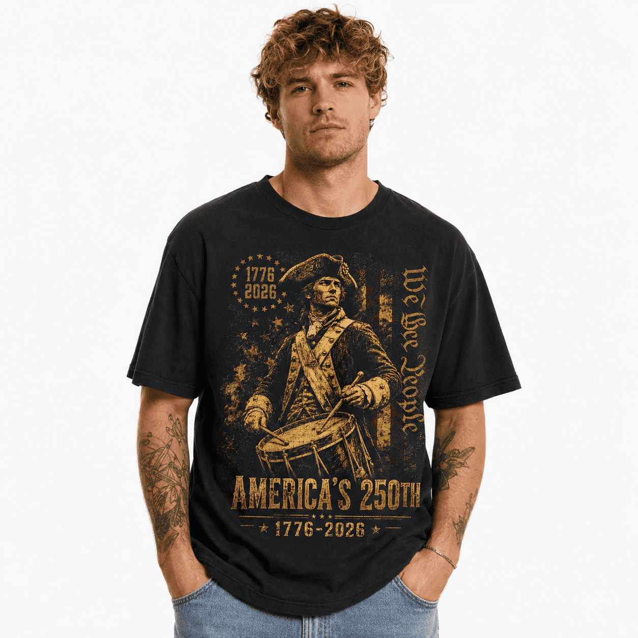America's 250th Anniversary Revolutionary Soldiers Patriotic USA T-Shirt