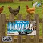 Havana Cuba Retro Metal License Plate Sign Classic Car Wall Decor 6x12