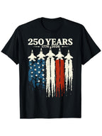 250 Years 1776-2026 Patriotic Graphic Tee - USA Semi-Quincentennial Jet T-Shirt