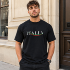 Mens Italia Flag T Shirt Italian Colors Graphic Soccer Fan Casual Tee Top