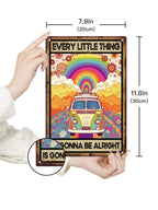 Retro Peace Van Tin Sign Humorous 70s Rainbow Living Room Bedroom Wall Decor