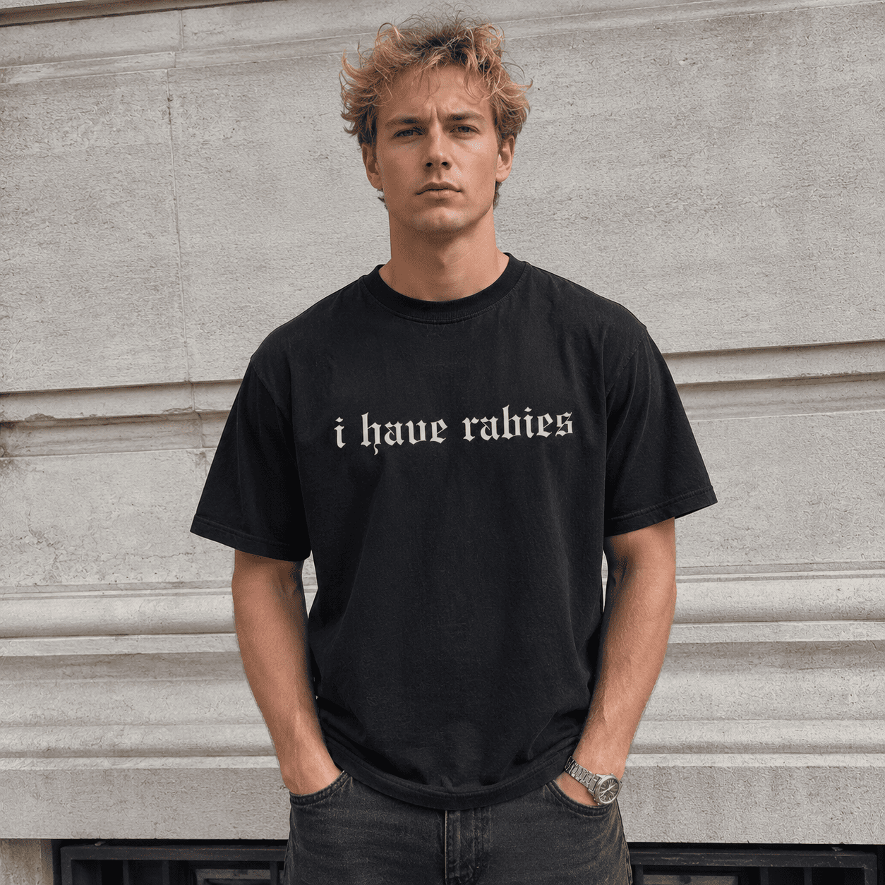 I Have Rabies Gothic Graphic T-Shirt Funny Dark Humor Unisex Tee