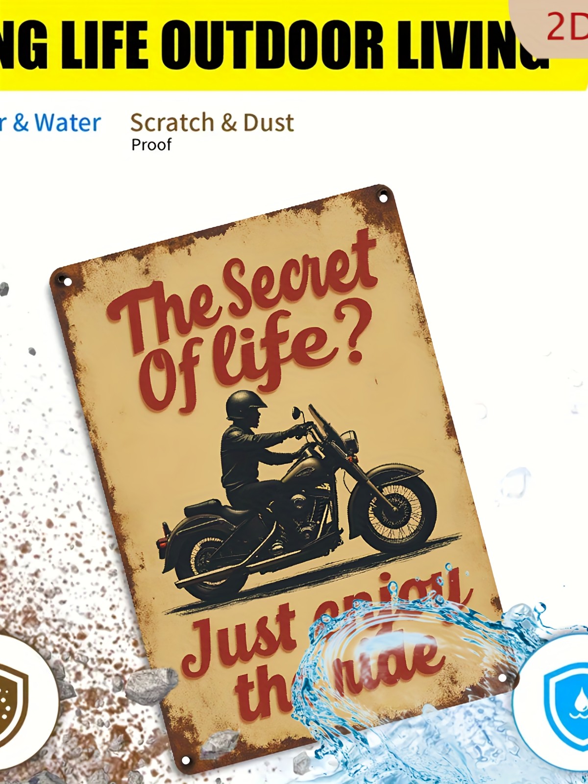 Just Enjoy The Ride" Metal Sign - Motorcycle Tin Wall Art Decor Plaque
