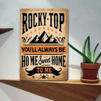 "Rocky Top" Metal Sign - Mountain Home Tin Wall Art Decor Plaque