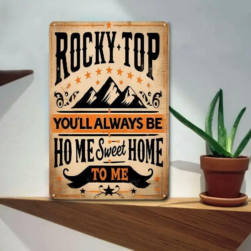 "Rocky Top" Metal Sign - Mountain Home Tin Wall Art Decor Plaque