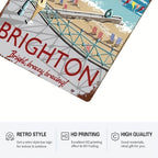 Classic British Seaside Tin Sign - Brighton Pier Wall Art Metal Poster