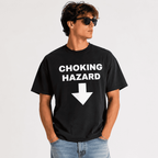 Choking Hazard Funny Warning Graphic T-Shirt Dark Humor Casual Tee