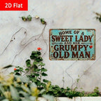 Sweet Lady Grumpy Old Man Metal Sign Vintage Country Kitchen Porch Wall Art Gift